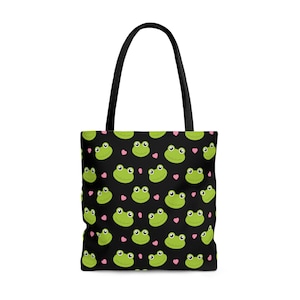 Sac fourre-tout grenouille, sac imprimé grenouille, cadeau pour les amoureux de la grenouille, sac fourre-tout grenouille verte, cadeaux grenouille pour elle
