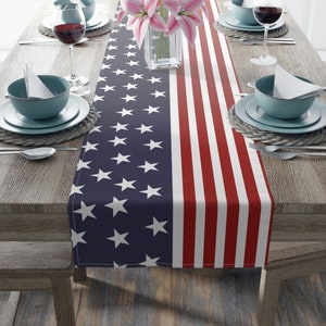 4th of July Table Runner, USA Table Runner, 4th of July Decor, Independence Day Table Runner, Stars and Stripes Decor, Patriotic Runner