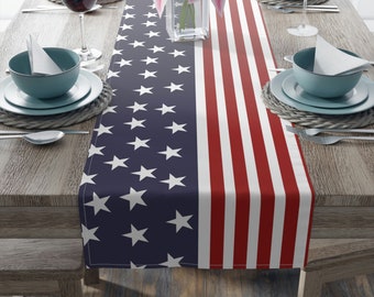 4th of July Table Runner, USA Table Runner, 4th of July Decor, Independence Day Table Runner, Stars and Stripes Decor, Patriotic Runner