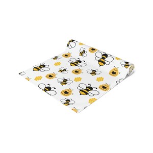 Honey Bee Table Runner, Bee Decor, Watercolor Bumble Bee Decor, Bee Hive Decor, Honey Bee Gifts, Housewarming Gift, Bee Table Decor image 8