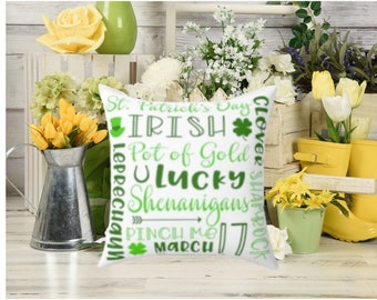 St Patrick's Day Pillow, St Patrick's Day Decor, Shamrock Pillow, St Patrick's Day Cushion, St Patrick's Day Gift, Green Decor