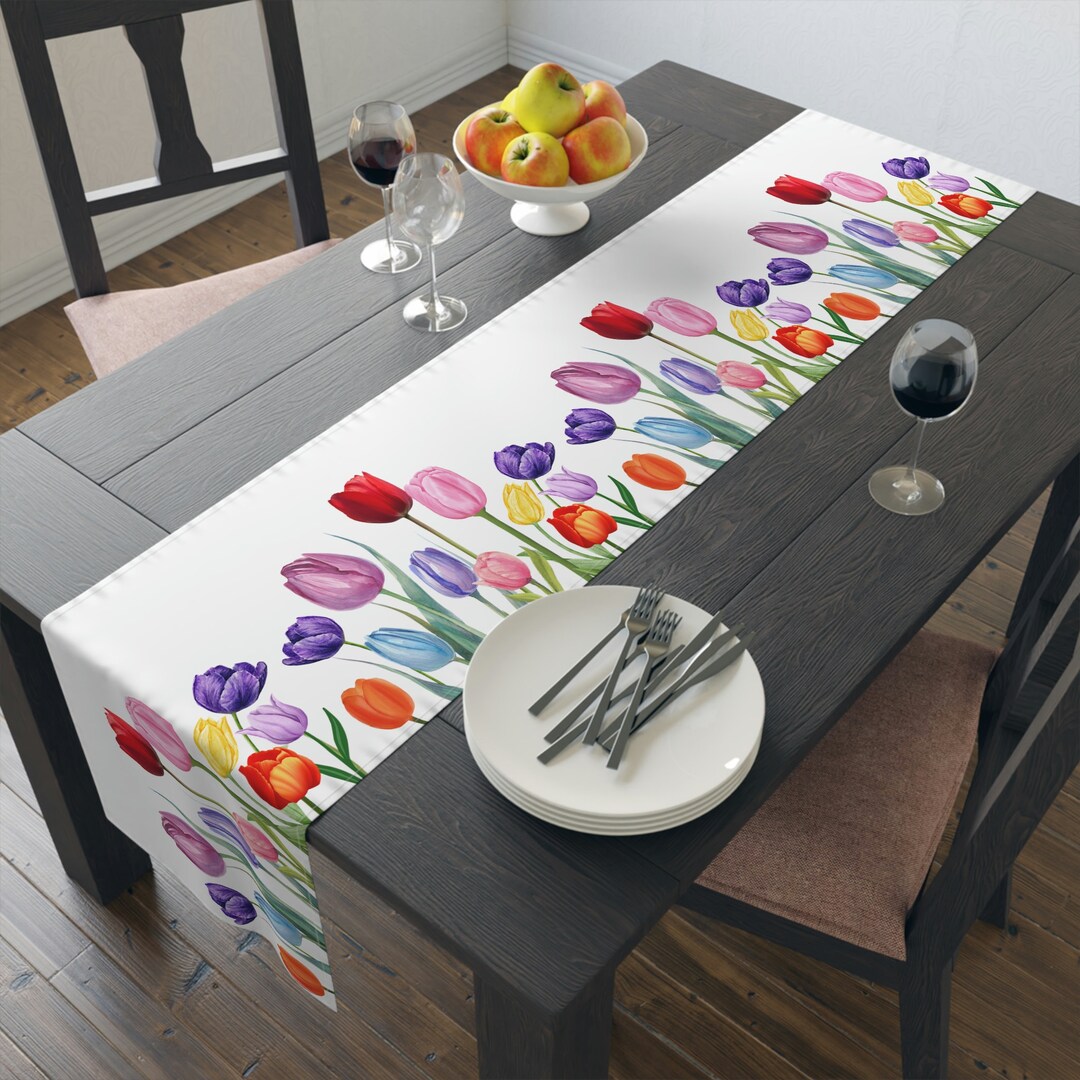 June Table Runner Summer Table Runner, Tulip Decor, Summer Decor, Spring Table Decor ...