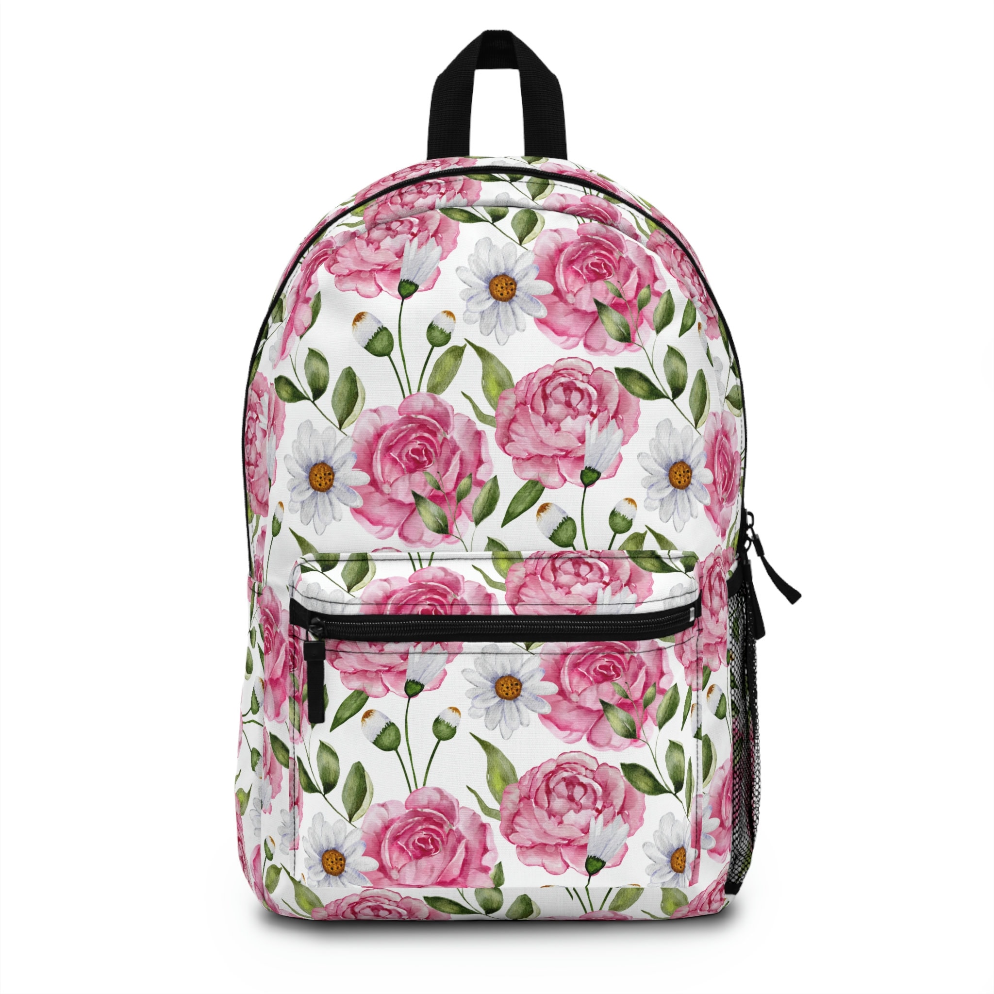 Pink Rose Backpack, Daisy Bag, Rose Bookbag, Pink Rose Bag