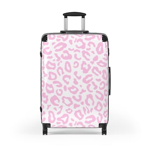 Trendy Suitcase Shaped Box Bag, Leopard Pattern Crossbody Bag