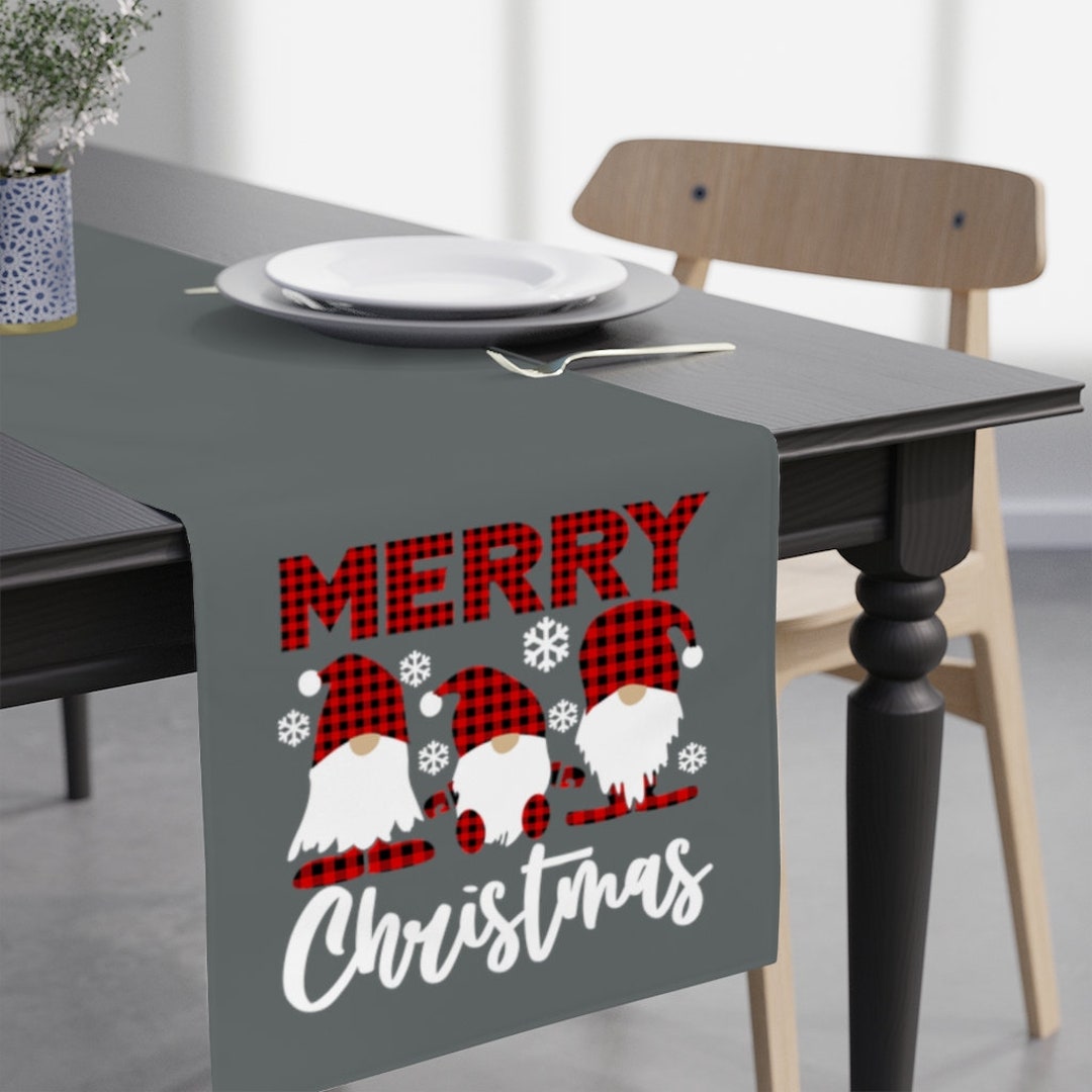 Christmas Table Runner Christmas Gnome Decor Xmas Table Etsy UK