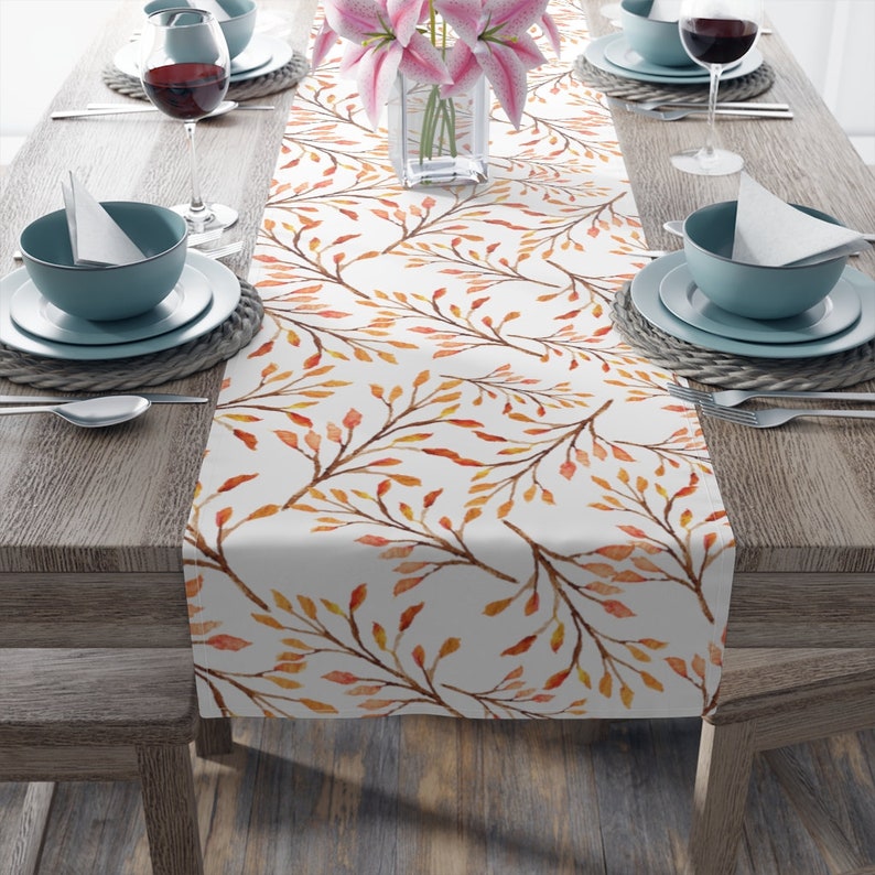 Fall Table Runner, Changing Leaves Decor, Autumn Table Decor, Fall Decor, Housewarming Gift, Fall Gifts, Orange Decor, Fall Colors Decor