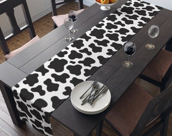 Cow Print Table Runner, Farmhouse Runner, Cow Print Table Decor, Housewarming Gift, Gift for Mom, Cow Print Gift, Cow Print Table Decor