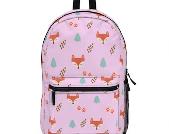 Fox Backpack, Pink Girsl Bookbag, Fox Bag, Forest Animal  display picture 3
