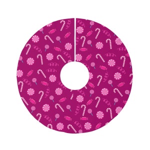 Christmas Tree Skirt, Pink Christmas Tree Skirt, Pink Christmas Decor, Holiday Tree Skirt, Holiday Decor, Christmas Candy Decor