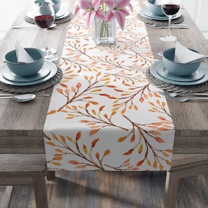 Fall Table Runner, Thanksgiving Table Runner, Changing Leaves Decor, Autumn Table Decor, Housewarming Gift, Fall Gifts, Orange Decor