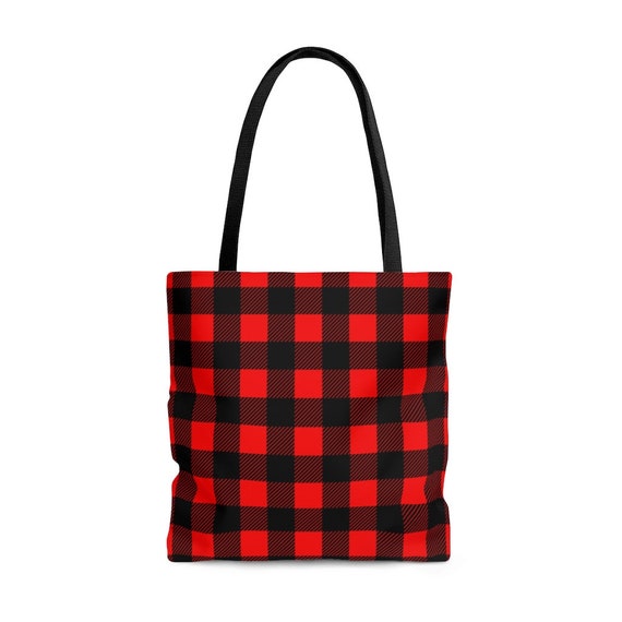 Buffalo plaid tote bag hotsell