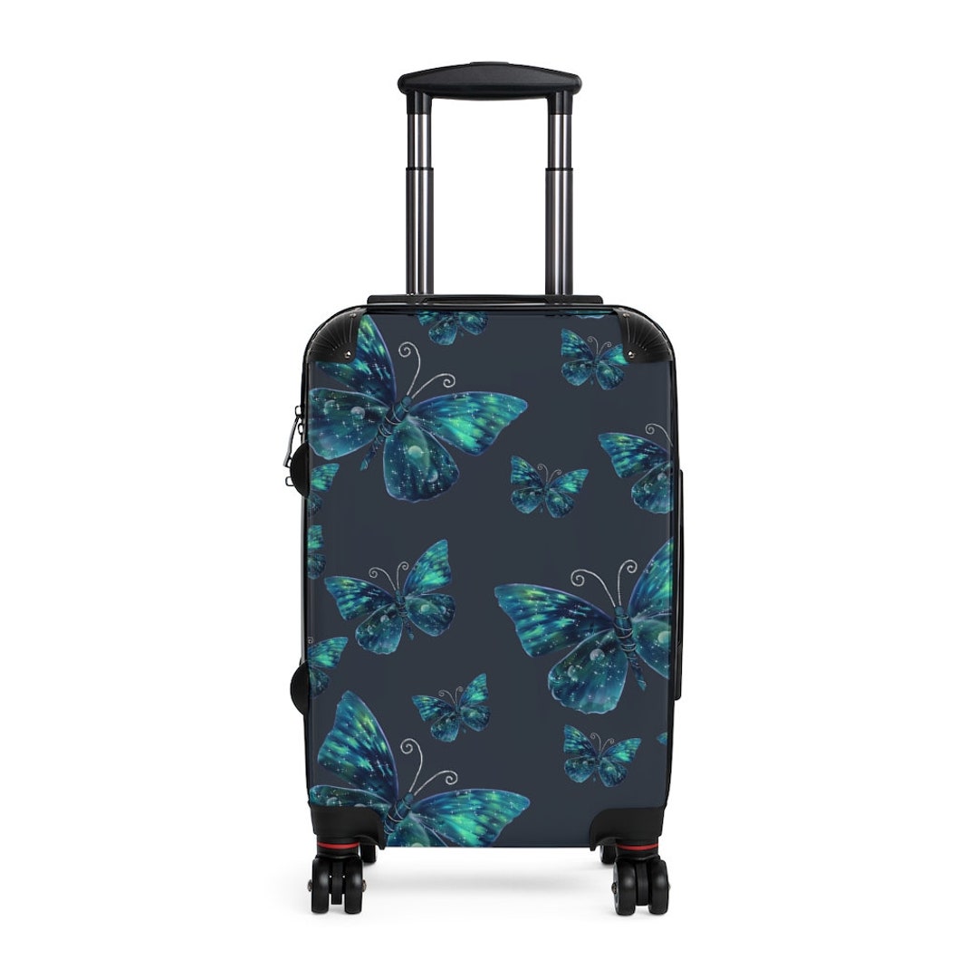 Butterfly Suitcase Butterfly Luggage Blue Carry on Bag - Etsy