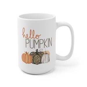 Hello Kürbis Tasse, Herbst Tasse, Kürbis Dekor, Herbst Dekor,