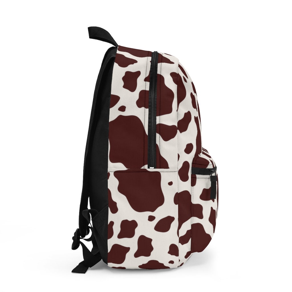 Cow Print Backpack Brown Cow Print Bag Girls Bookbag Cow Print