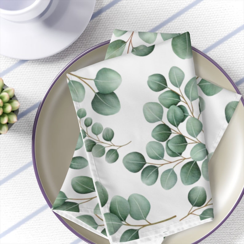 Eucalyptus Napkins Botanical Napkins Eucalyptus Gifts Etsy