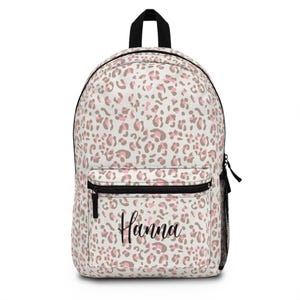 Leopard Print Backpack, Personalized Bookbag, Rainbow Backpack, Girl&#39;s School Bag, High School Backpack, Back to School Bag, Leopard Print