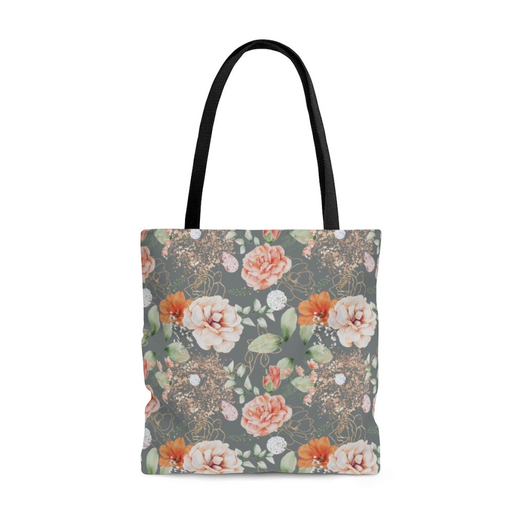Summer Floral Tote Bag, Summer Rose Bag, Flower Tote Bag, Floral Travel ...