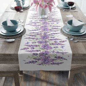 Lavender Table Runner, Summer Table Runner, Purple Runner, Flower Table Decor, Floral Runner, Lavender Decor, Purple Runner, Summer Gifts