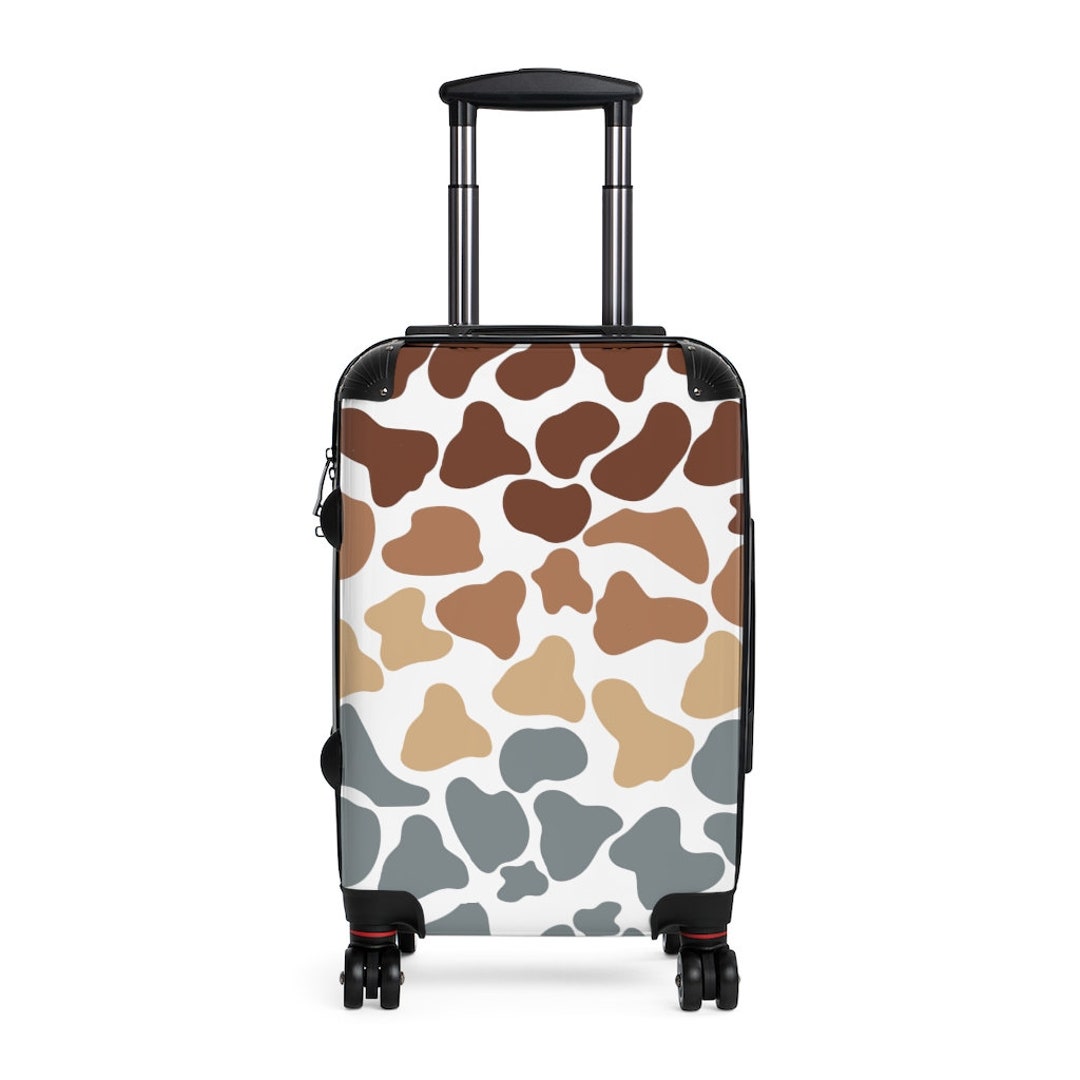 Cow Print Suitcase, Wheeled Suitcase, Gradient Cow Print Bag, Cow Print ...