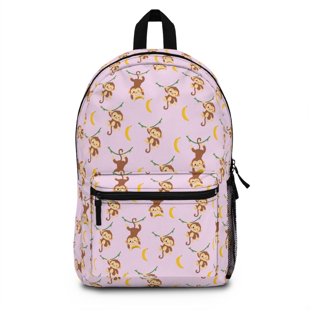 UNIKITTY 17 Inch Kids Backpack - Cute Monkey Design, Adjustable Straps, Durable For School Ages 6-8