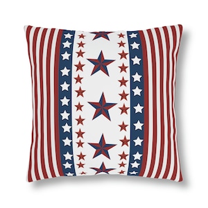 4th of July Pillow, 4th of July Decor, USA Pillow, Outdoor Cushion, Deck Cushion, Patio Pillow, Independence Day Pillow, Patriotic Pillow