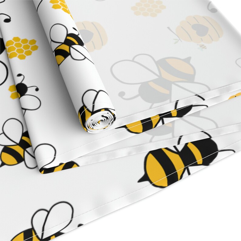 Honey Bee Table Runner, Bee Decor, Watercolor Bumble Bee Decor, Bee Hive Decor, Honey Bee Gifts, Housewarming Gift, Bee Table Decor image 4