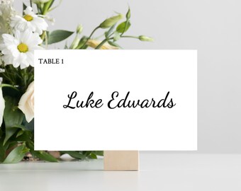 Printable Wedding Name Cards Template, Self-editing, Digital Download ...