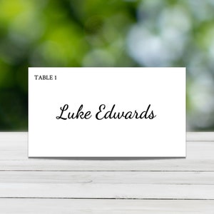 Printable Wedding Name Cards Template Digital Download - Etsy