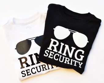 Ring Security T-Shirt, Ring Bearer Ring Security, Wedding, Black Ring Security T-Shirt, White Ring Security T-Shirt, Sunglasses Security
