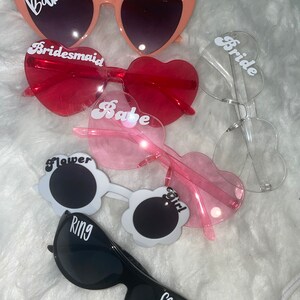 BrautParty Sonnenbrille, Junggesellinnenabschiene Sonnenbrille, Party Sonnenbrille, Herz Sonnenbrille