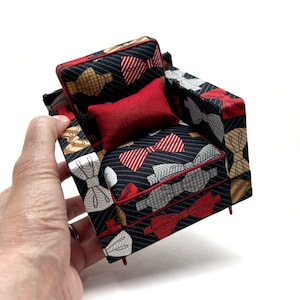 Handmade 1/6 Scale Doll Chair: Bowties Motif Fashion Doll Furniture