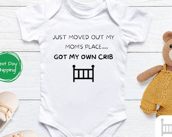 Just moved out my moms Onesie® - Funny Baby Onesies® - Baby Onesies® - Cute Onesies® - Baby Bodysuits - Baby Shower Gifts - Cute Baby Outfit