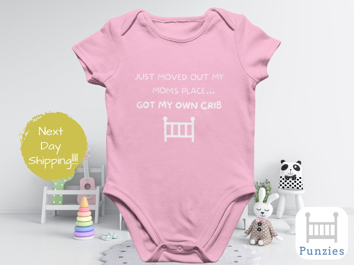 Just Moved Out My Moms Onesie® Funny Baby Onesies® Baby Onesies® Cute