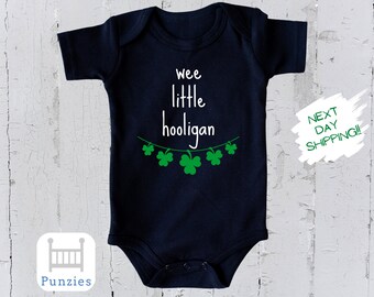 Wee little hooligan Onesie®, St. Patricks Day baby bodysuit, Holiday Onesie®, Holiday baby bodysuit, Baby gift
