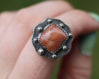 Lake Superior agate statement ring