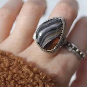 Lake Superior agate statement ring #2 image 1