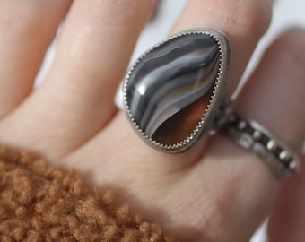Lake Superior agate statement ring #2