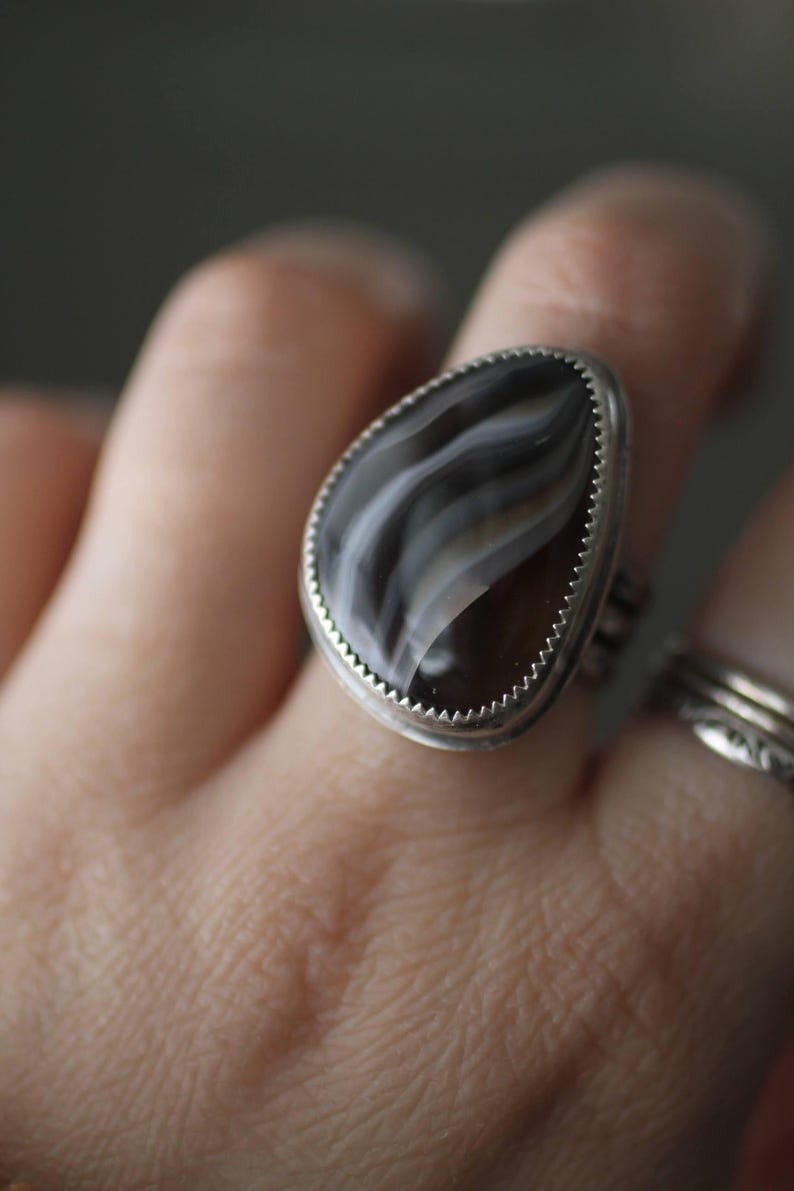 Lake Superior agate statement ring #2 image 8