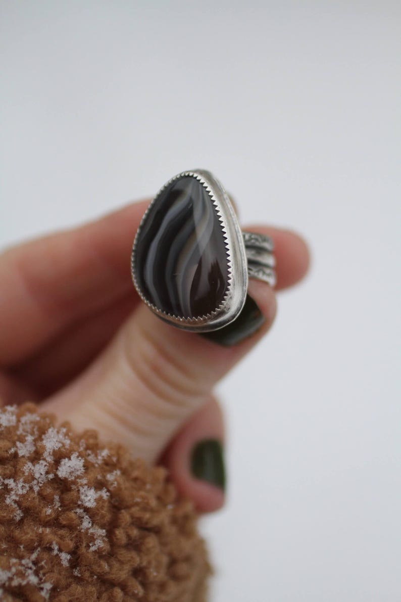 Lake Superior agate statement ring #2 image 6