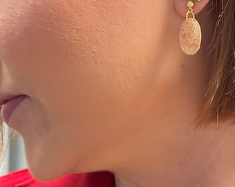 Small Solid Resin Handmade Statement Earring / Trendy Gift for Her / Resin Earring