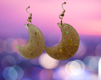 Medium Solid Resin Handmade Statement Earring / Trendy Gift for Her / Resin Earring