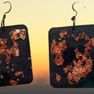 Large Solid Resin Handmade Statement Earring / Trendy Gift for Her / Resin Earring