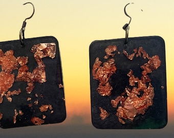 Large Solid Resin Handmade Statement Earring / Trendy Gift for Her / Resin Earring