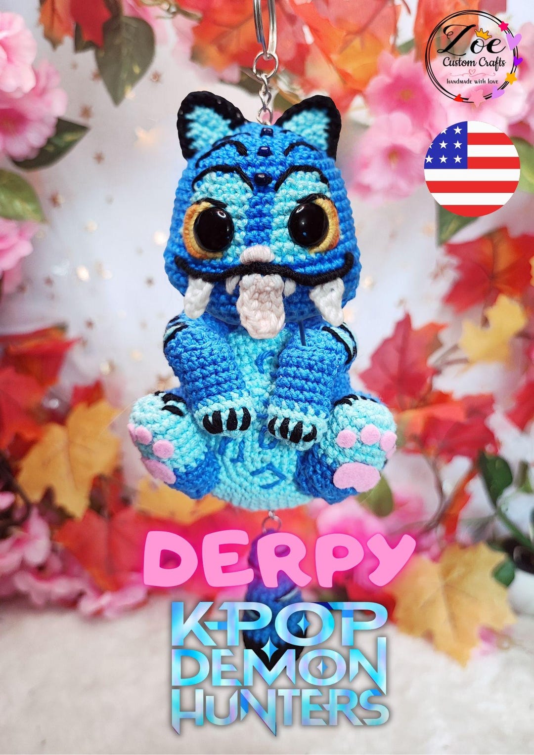Derpy Blue Tiger, Kpop Demon Hunters, ENGLISH PATTERN - Etsy