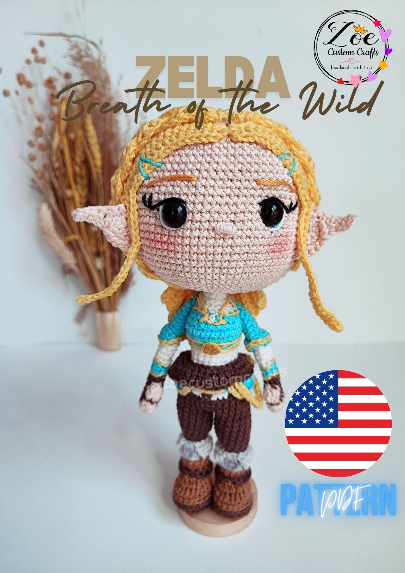 【美品】オールドANNE ET VALENTIN モデル:ZELDA 8P Zelda, Legend of Zelda Version Botw PATTERN AMIGURUMI ENGLISH - Etsy