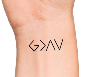 God is Greater than Highs and Lows Temporary Tattoo