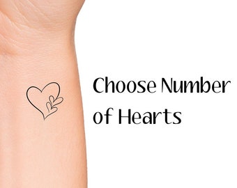 Hearts Temporary Tattoo - Choose Your Number of Little Hearts Tattoo