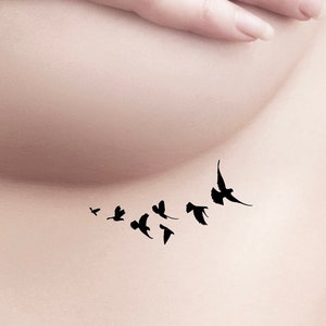 Silhouette Birds Temporary Tattoo