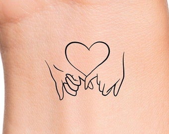 Pinky Promise Heart Temporary Tattoo