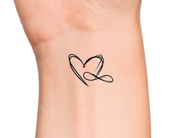Infinity Heart Temporary Tattoo